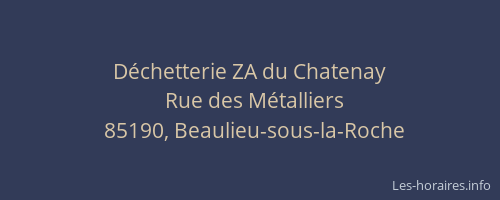 Déchetterie ZA du Chatenay