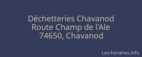 Déchetteries Chavanod