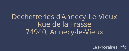 Déchetteries d'Annecy-Le-Vieux