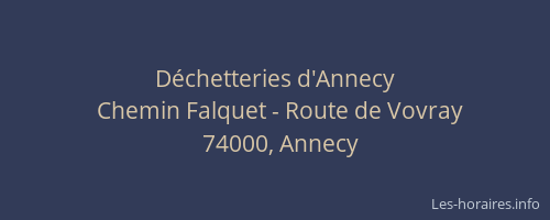 Déchetteries d'Annecy