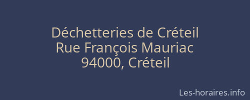 Déchetteries de Créteil