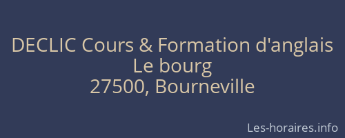 DECLIC Cours & Formation d'anglais
