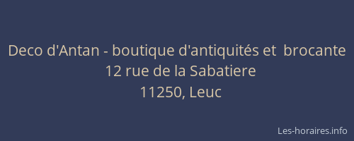 Deco d'Antan - boutique d'antiquités et  brocante