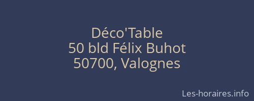 Déco'Table