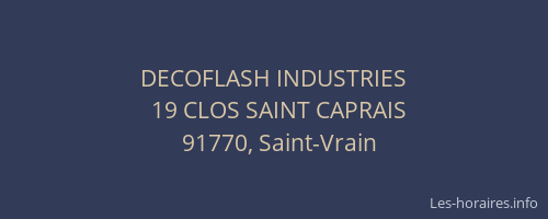 DECOFLASH INDUSTRIES