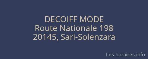 DECOIFF MODE