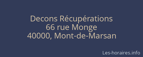 Decons Récupérations