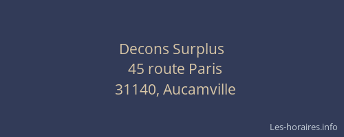 Decons Surplus