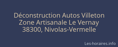 Déconstruction Autos Villeton