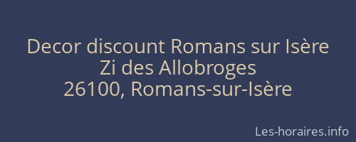 Decor discount Romans sur Isère