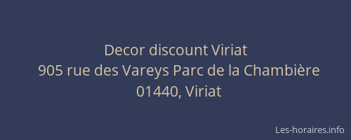 Decor discount Viriat