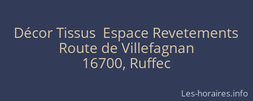 Décor Tissus  Espace Revetements