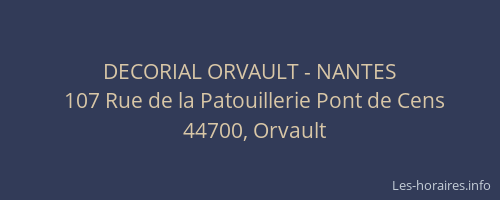 DECORIAL ORVAULT - NANTES
