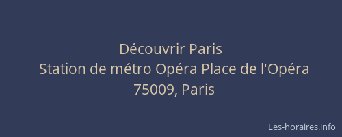 Découvrir Paris