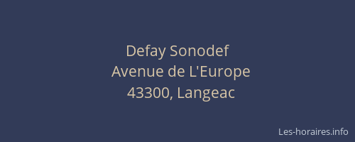 Defay Sonodef
