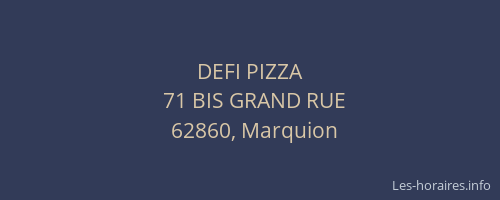 DEFI PIZZA