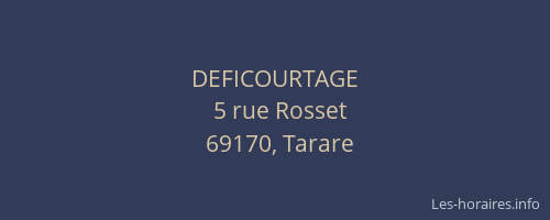 DEFICOURTAGE