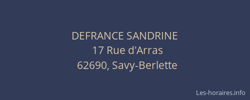 DEFRANCE SANDRINE