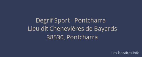 Degrif Sport - Pontcharra