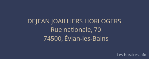 DEJEAN JOAILLIERS HORLOGERS