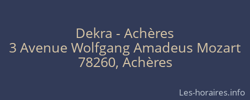 Dekra - Achères