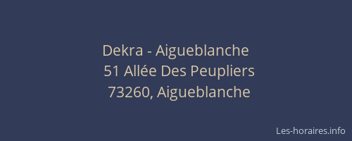 Dekra - Aigueblanche