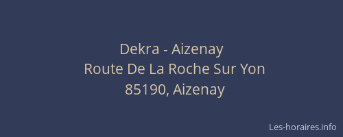 Dekra - Aizenay