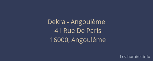 Dekra - Angoulême