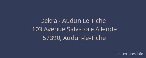 Dekra - Audun Le Tiche
