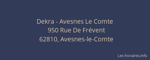 Dekra - Avesnes Le Comte