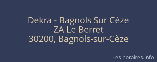 Dekra - Bagnols Sur Cèze