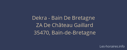 Dekra - Bain De Bretagne