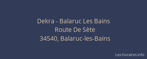Dekra - Balaruc Les Bains