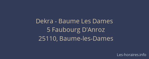 Dekra - Baume Les Dames