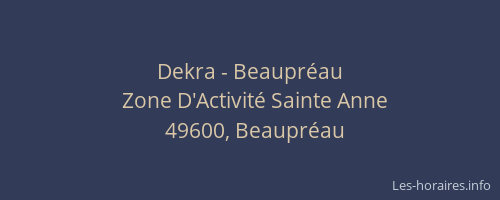 Dekra - Beaupréau