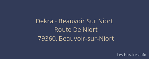 Dekra - Beauvoir Sur Niort