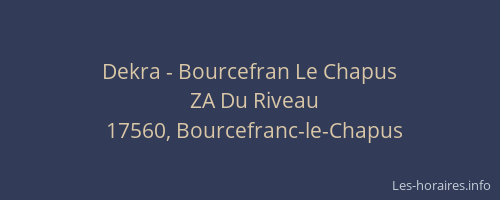 Dekra - Bourcefran Le Chapus