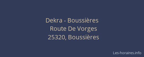 Dekra - Boussières