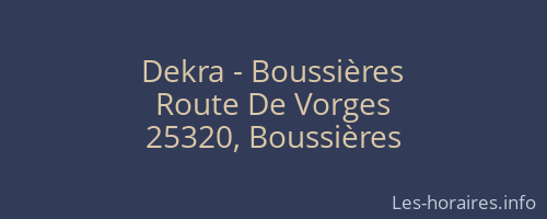 Dekra - Boussières