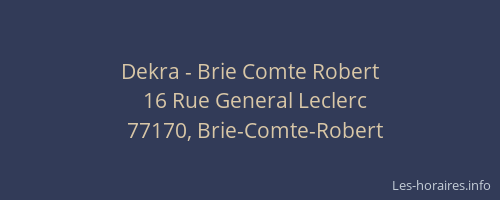 Dekra - Brie Comte Robert