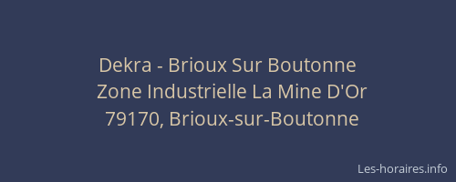 Dekra - Brioux Sur Boutonne