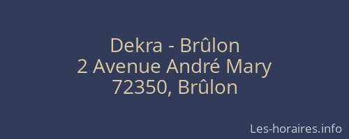 Dekra - Brûlon