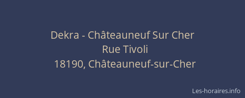 Dekra - Ch&acirc;teauneuf Sur Cher