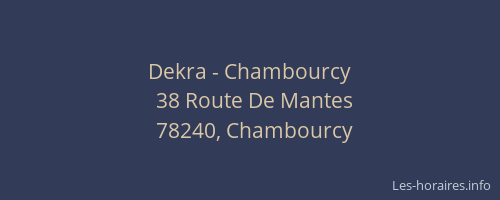 Dekra - Chambourcy