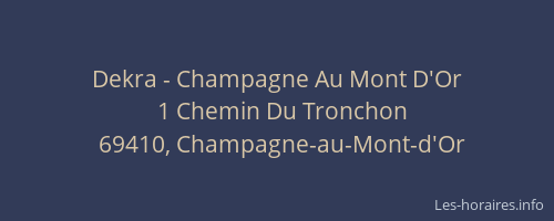 Dekra - Champagne Au Mont D'Or