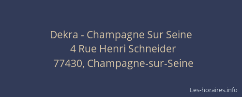 Dekra - Champagne Sur Seine