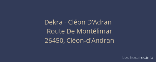 Dekra - Cl&eacute;on D'Adran