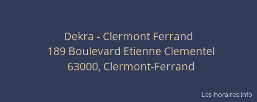 Dekra - Clermont Ferrand