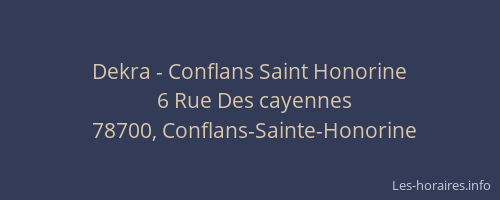 Dekra - Conflans Saint Honorine