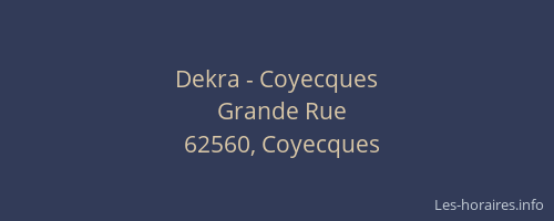 Dekra - Coyecques